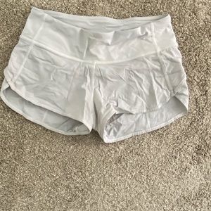 Lululemon, white Speed Up shorts